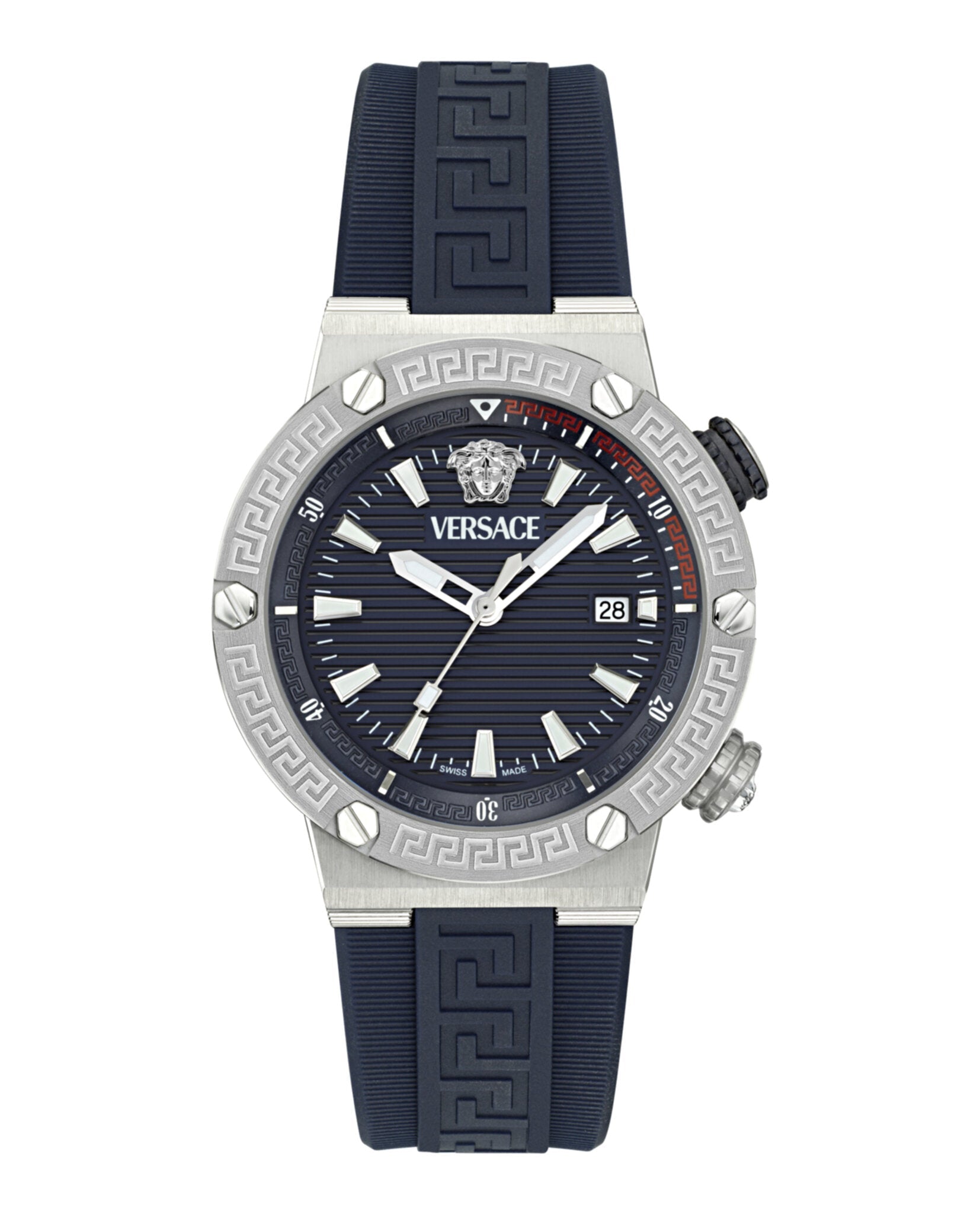Versace Greca Logo Diver Recycled PU Strap Stainless Steel Watches - Tophatter Daily Deals