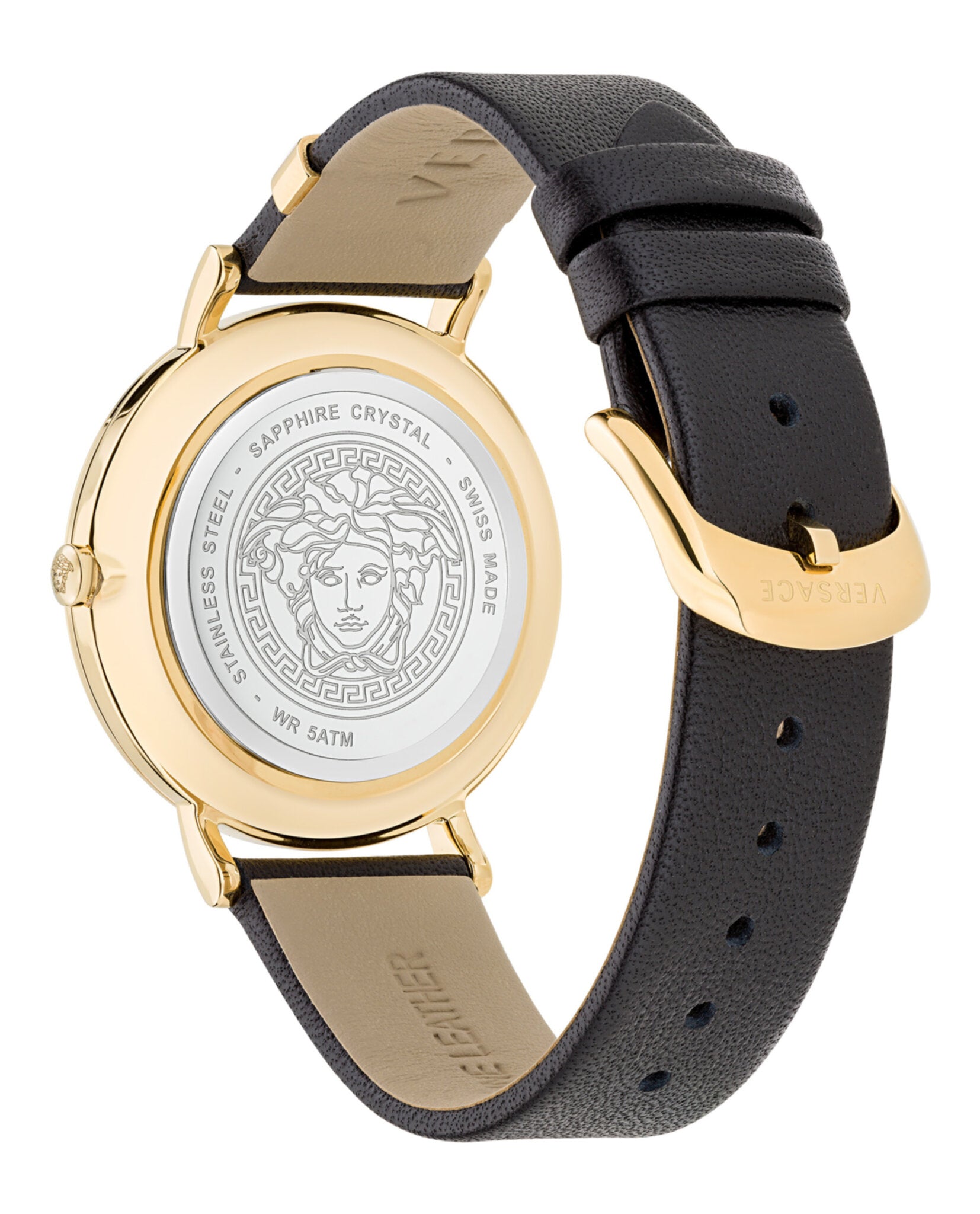 Versace V-Eternal Leather Watch Watches - Tophatter Daily Deals