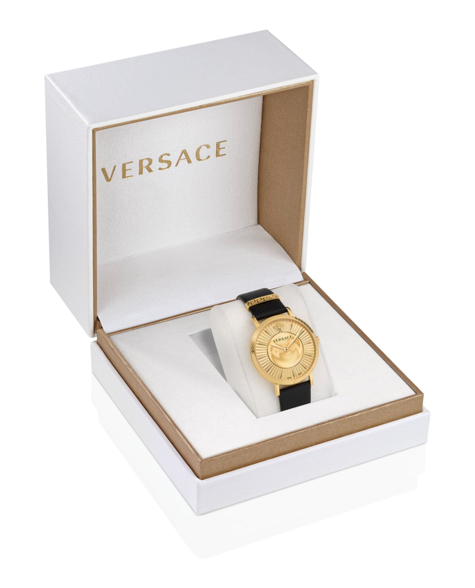 Versace V-Eternal Leather Watch Watches - Tophatter Daily Deals