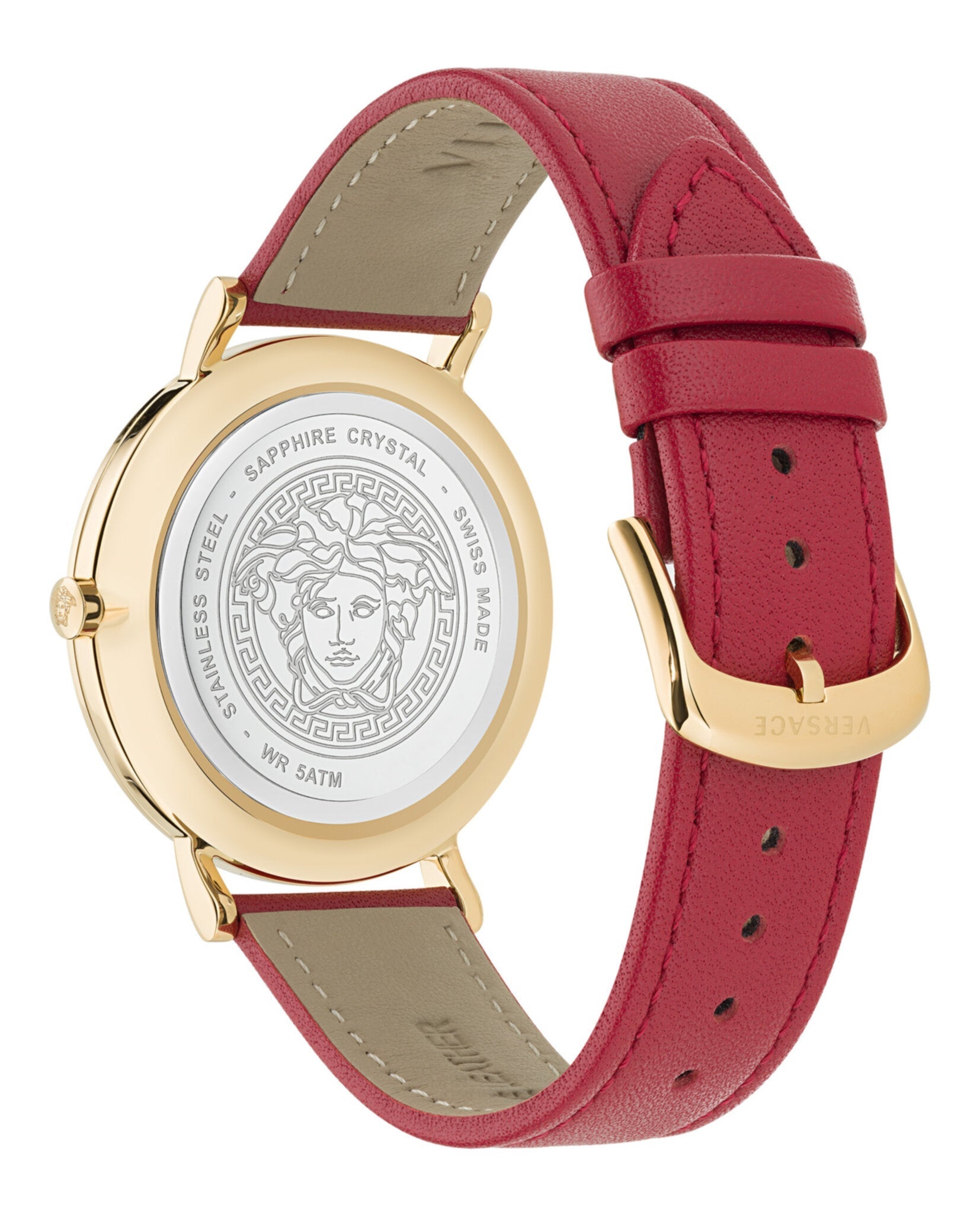 Versace V-Eternal Leather Watch Watches - Tophatter Daily Deals