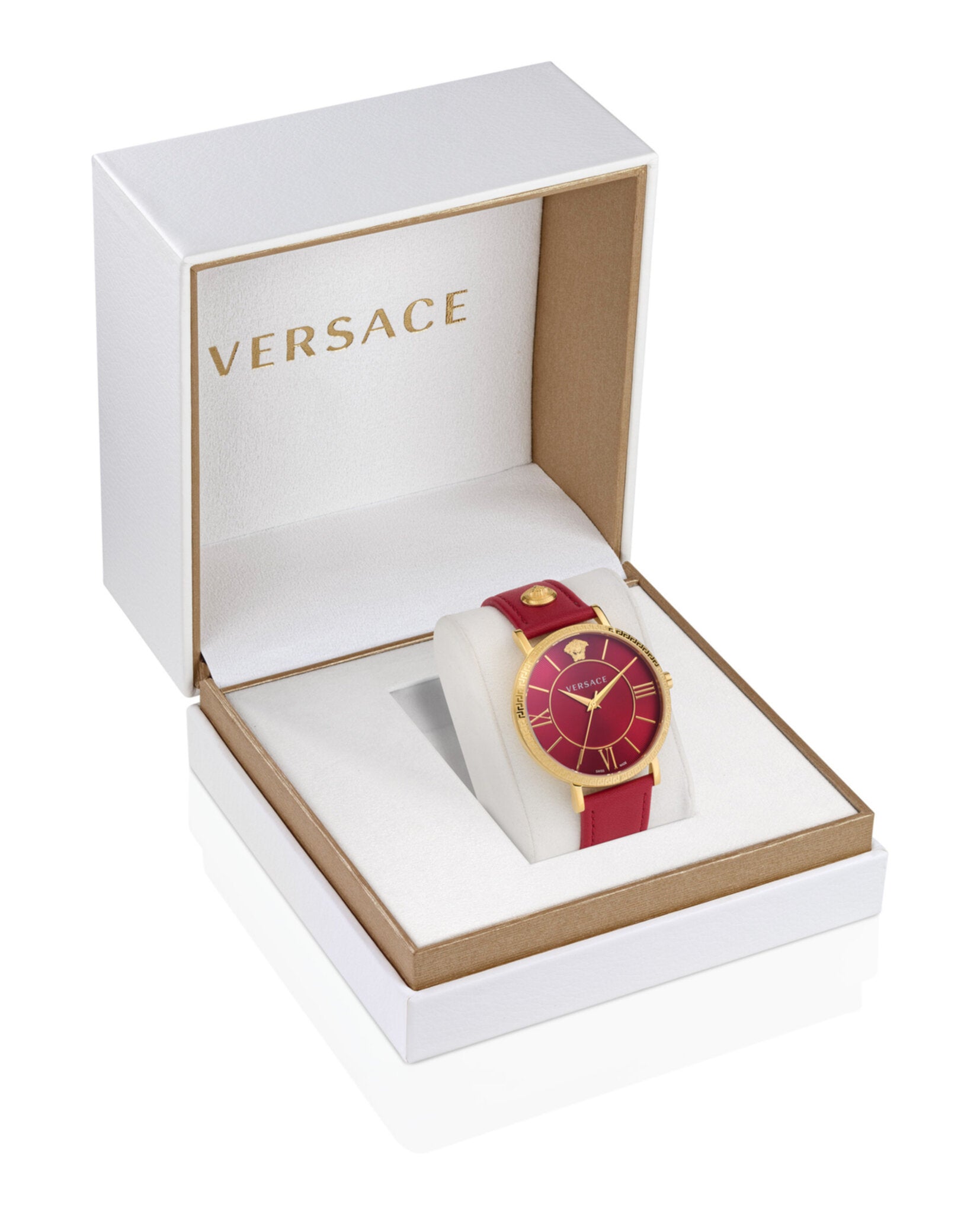 Versace V-Eternal Leather Watch Watches - Tophatter Daily Deals