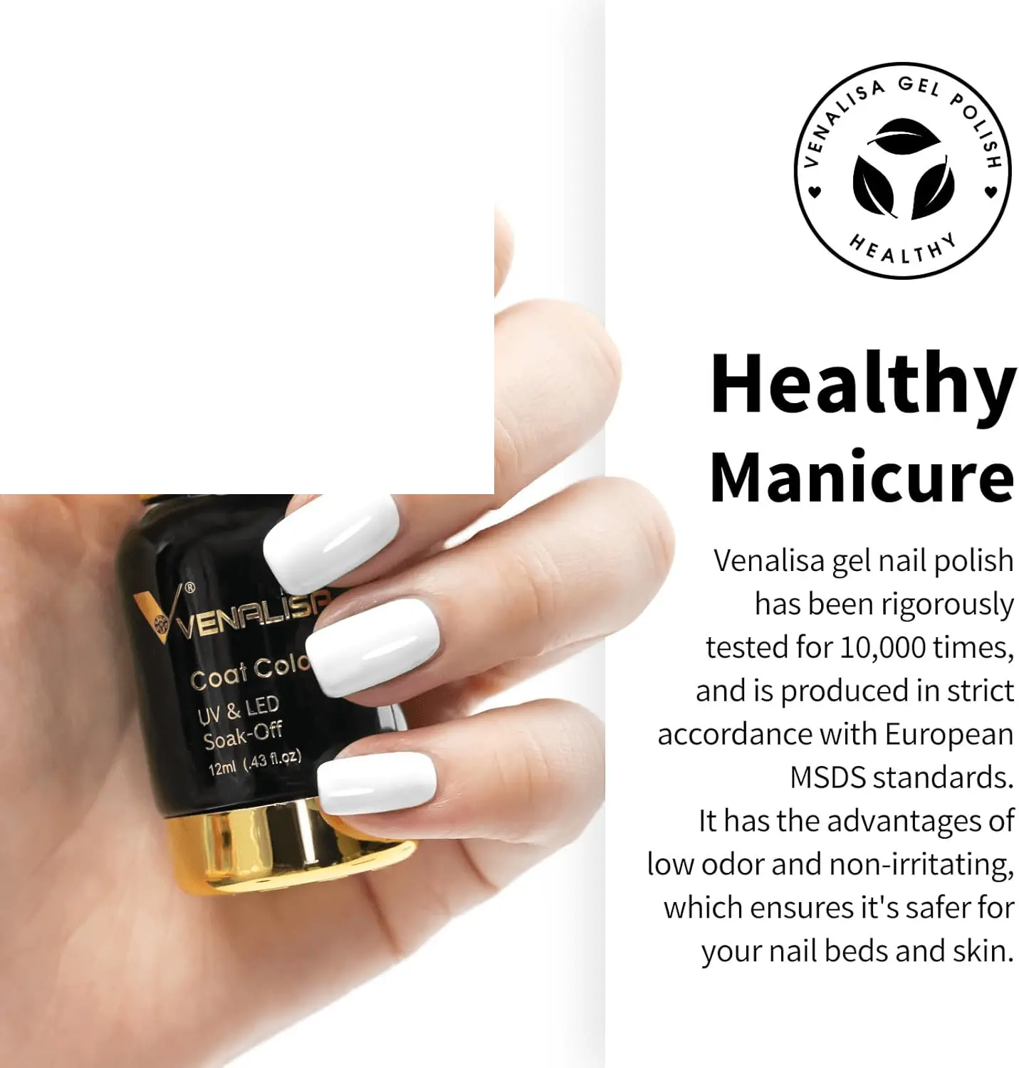 VENALISA Semi-Permanent White Nail Polish: Eco-Friendly, and Easy to Apply - Tophatter Daily Deals
