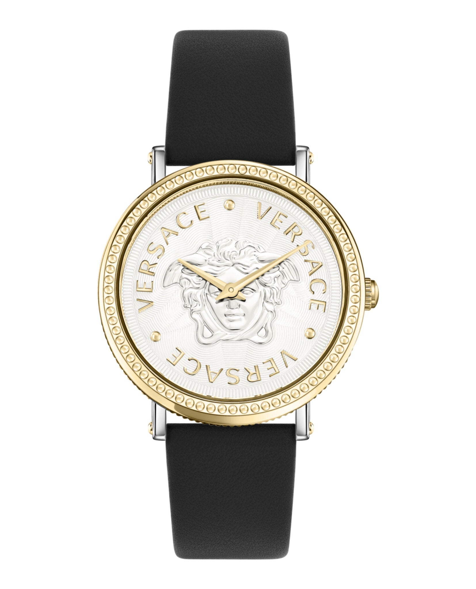 Versace V-Dollar Leather Watch Two Tone Watches - Tophatter Daily Deals