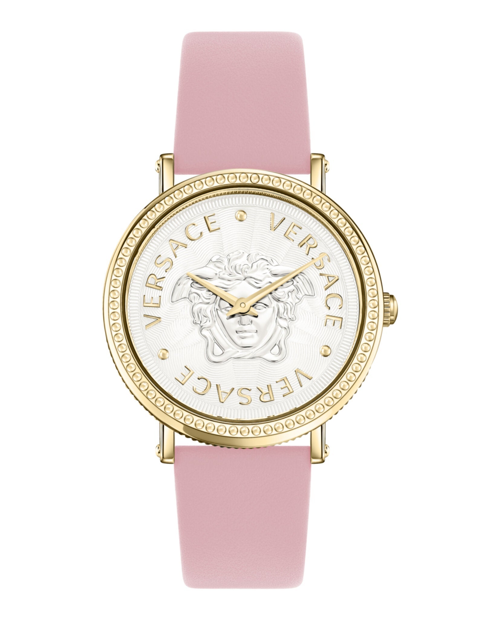 Versace V-Dollar Leather Watch Gold Watches - Tophatter Daily Deals