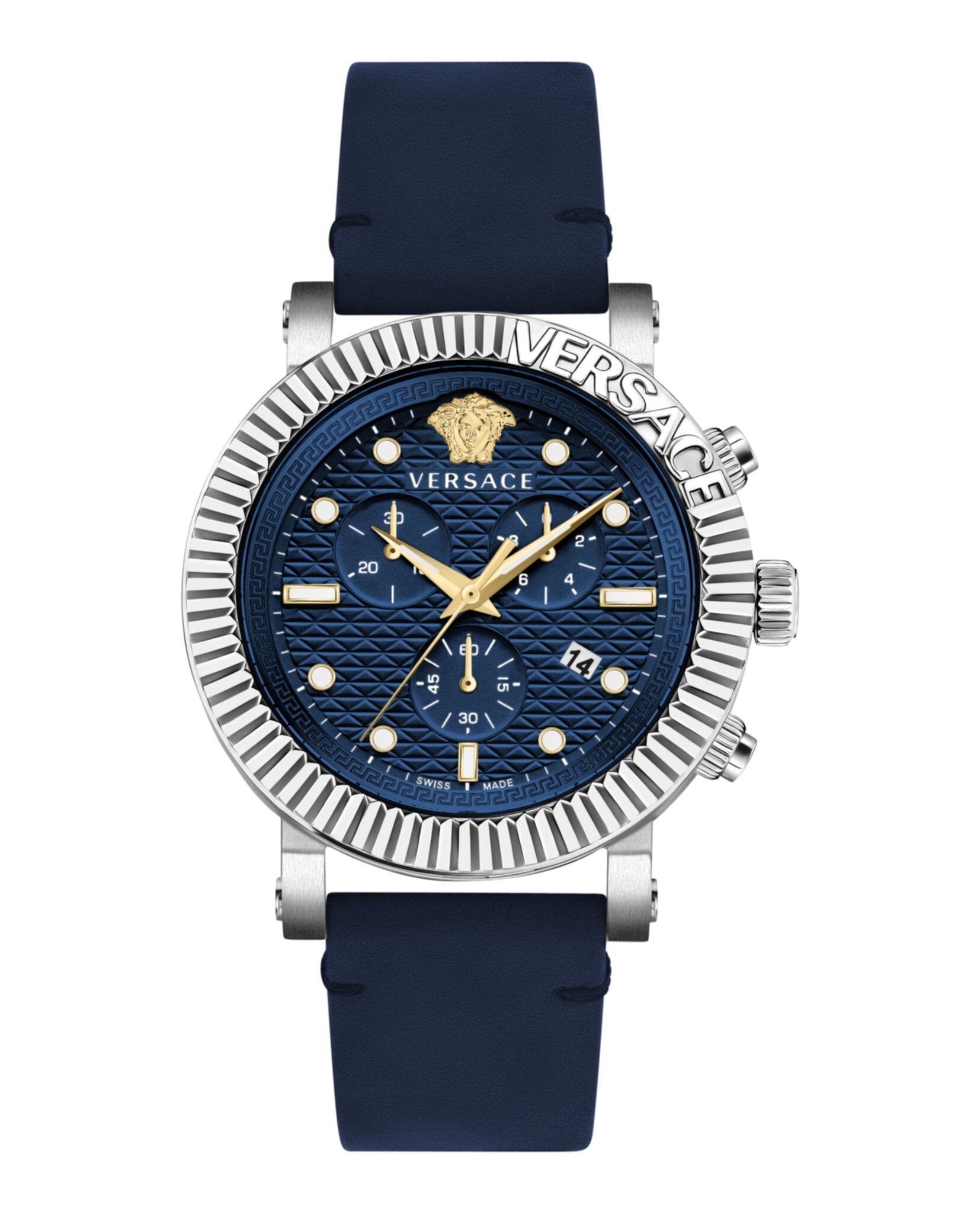 Versace V-Chrono Classic Leather Watch Stainless Steel-VESQ00122 Watches - Tophatter Daily Deals
