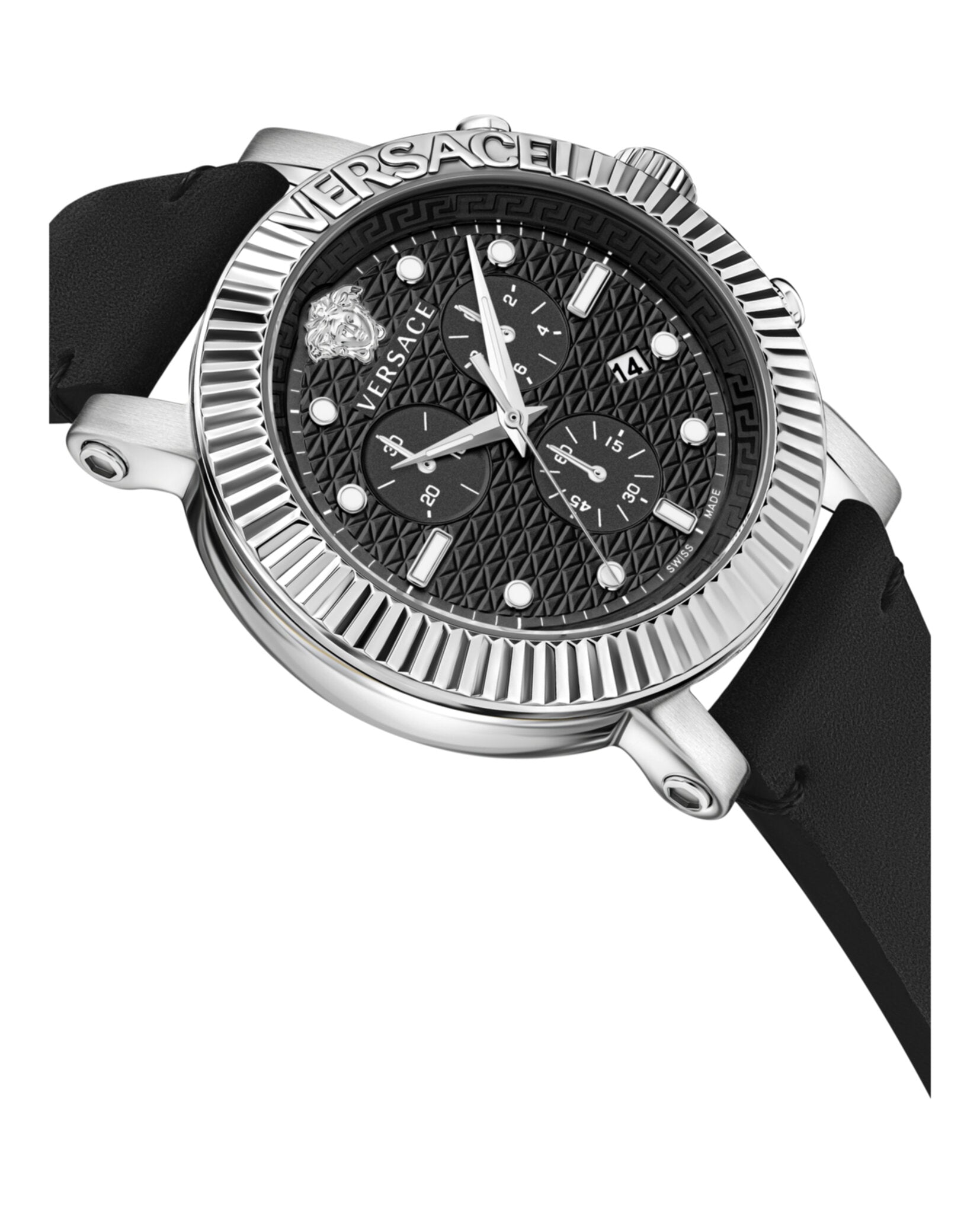 Versace V-Chrono Classic Leather Watch Watches - Tophatter Daily Deals