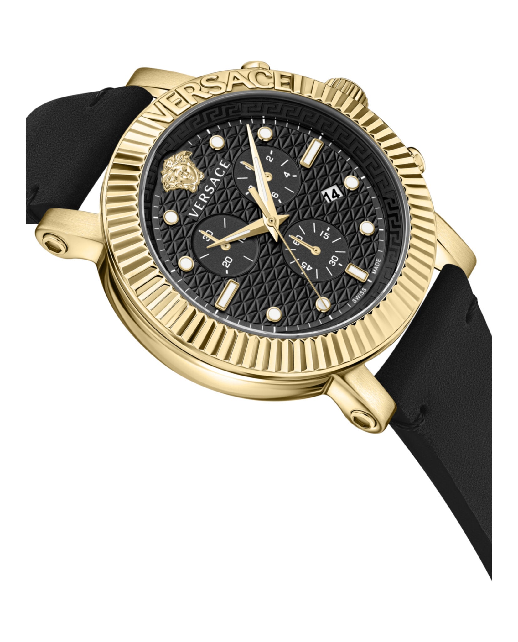 Versace V-Chrono Classic Leather Watch Watches - Tophatter Daily Deals