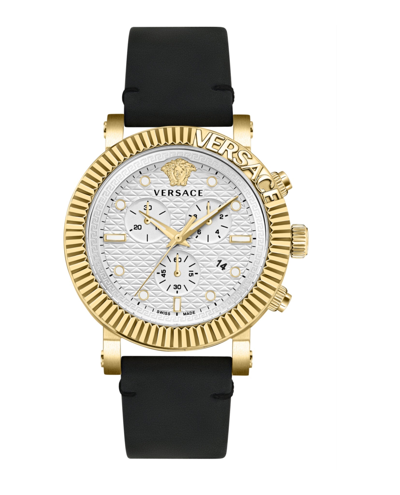 Versace V-Chrono Classic Leather Watch Gold-VESQ00522 Watches - Tophatter Daily Deals