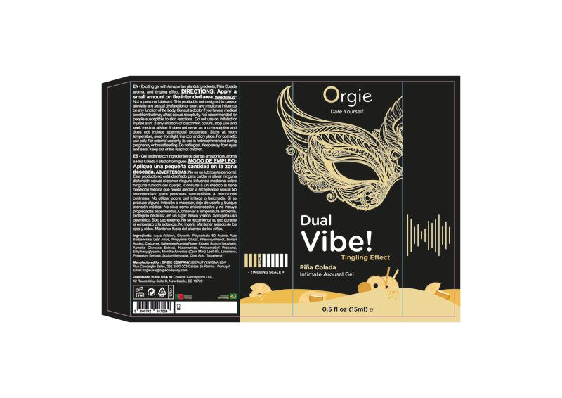 Orgie Dual Vibe Pina Colada – Kissable 15ml Vibrator Gel > Lube > Oral Gels & Sprays - Tophatter Daily Deals