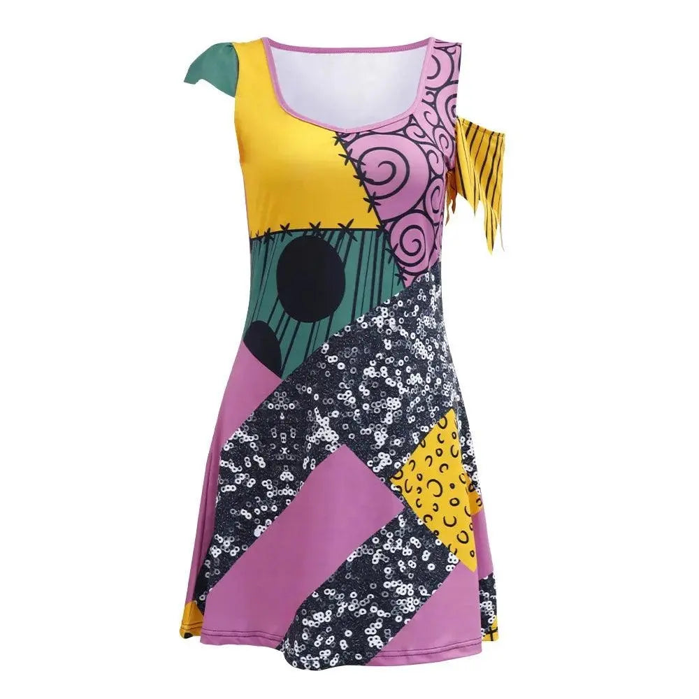 VIP FASHION Sally Halloween Cosplay Dress Women Funny Party Costume Horro Zentai Catsuit Sleeveless Dresses Girls Sexy Leggings B325-1001 - Tophatter Daily Deals