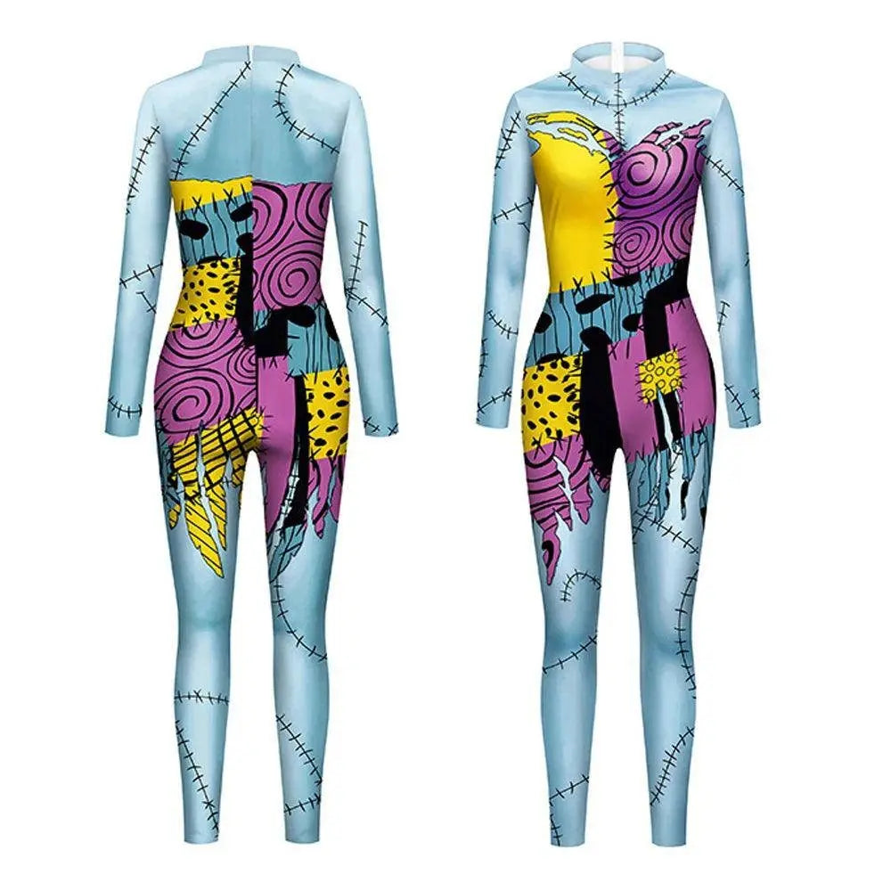 VIP FASHION Sally Halloween Cosplay Dress Women Funny Party Costume Horro Zentai Catsuit Sleeveless Dresses Girls Sexy Leggings - Tophatter Daily Deals