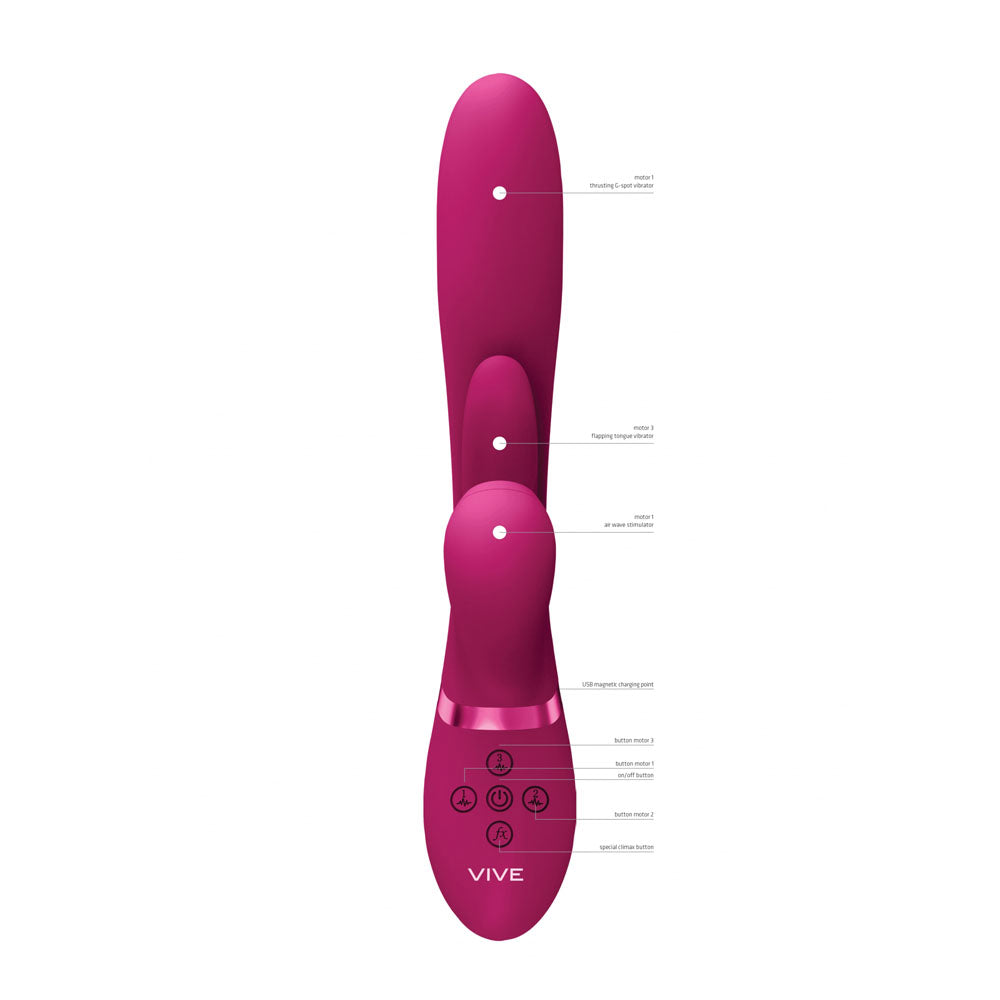 Vive Ena Rabbit Vibrator With Flapping Tongue Pink > Vibrators > Ladies > Rabbit - Tophatter Daily Deals
