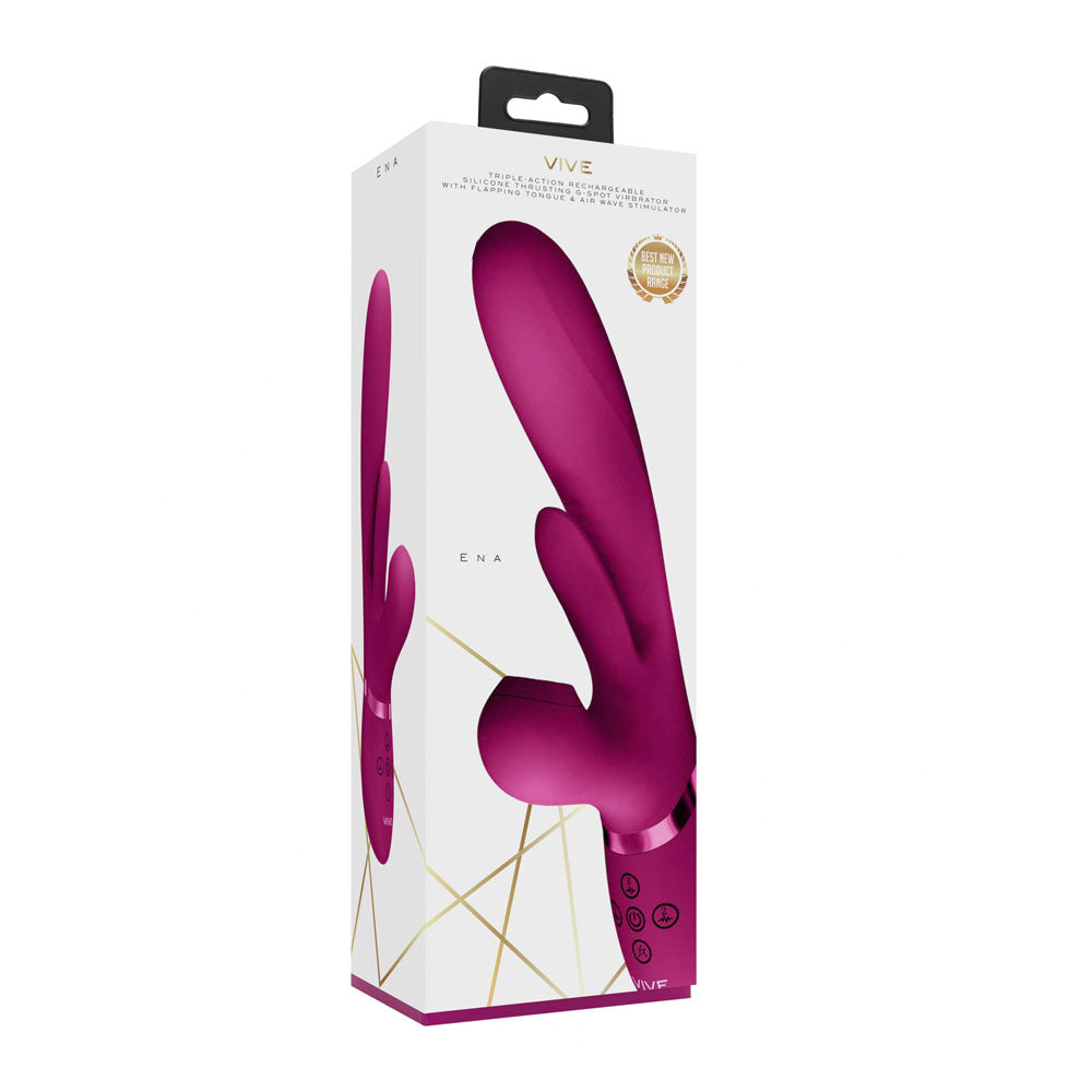 Vive Ena Rabbit Vibrator With Flapping Tongue Pink > Vibrators > Ladies > Rabbit - Tophatter Daily Deals