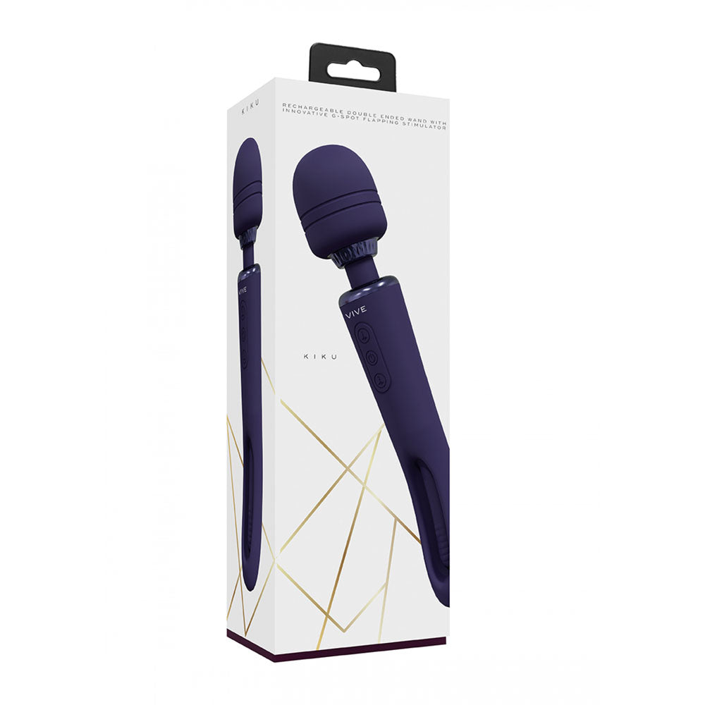 Vive Kiku Double Ended Vibrating Wand and Flapping Massager Purple > Sex Toys > Massage Wands - Tophatter Daily Deals