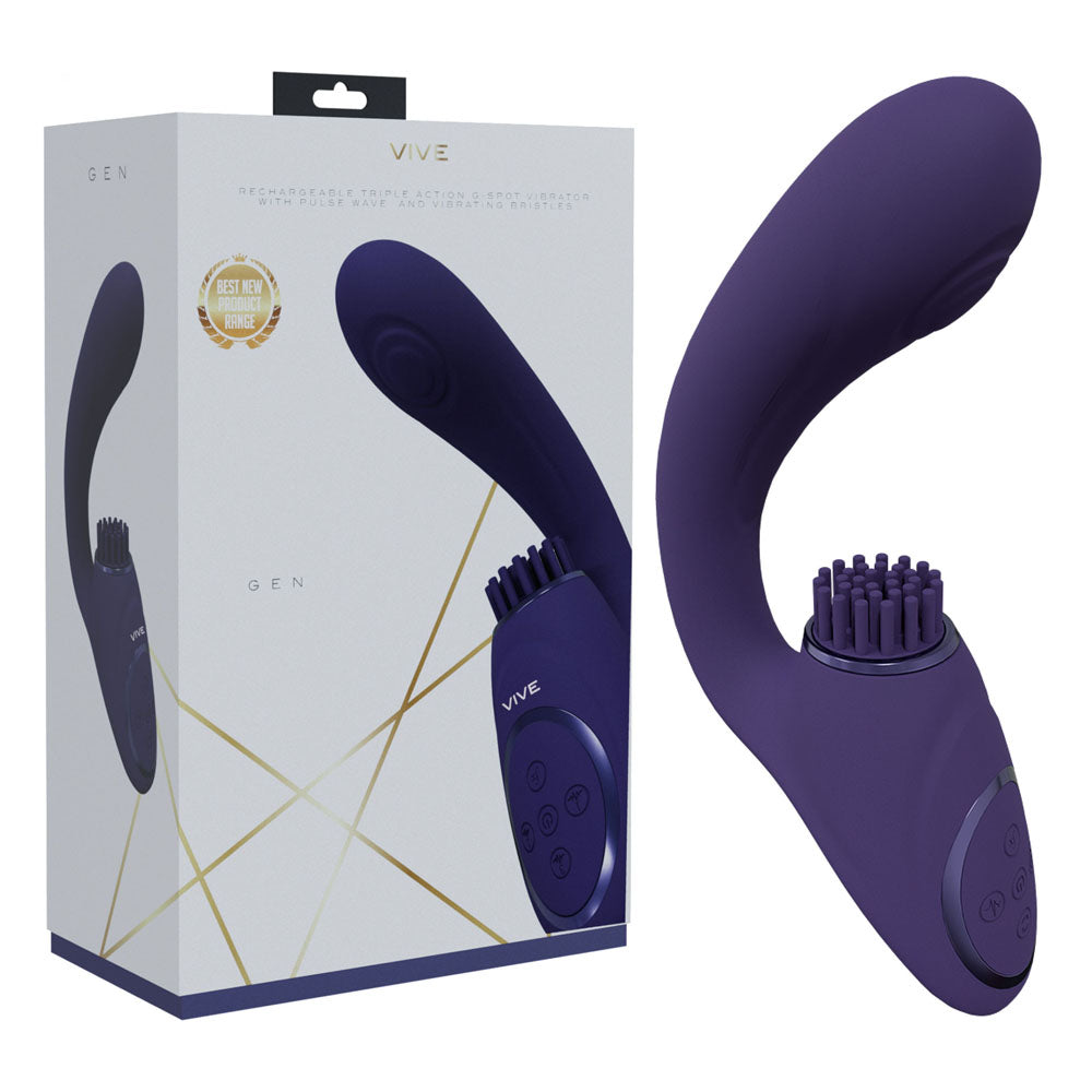 Vive Gen Pulse Wave Vibrator with Stimulating Bristles Deep Purple > Sex Toys For Ladies > G-Spot Vibrators - Tophatter Daily Deals