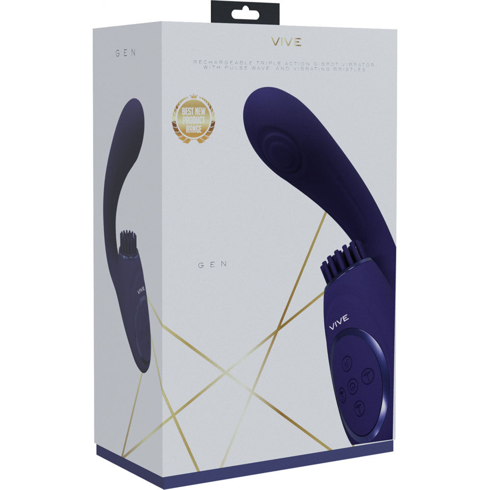 Vive Gen Pulse Wave Vibrator with Stimulating Bristles Deep Purple > Sex Toys For Ladies > G-Spot Vibrators - Tophatter Daily Deals