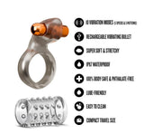 Stay Hard Vibrating Cock Ring Set With Textured Sleeve – Vibrating Cock Ring > Cock Ring > Vibrating - Tophatter Daily Deals