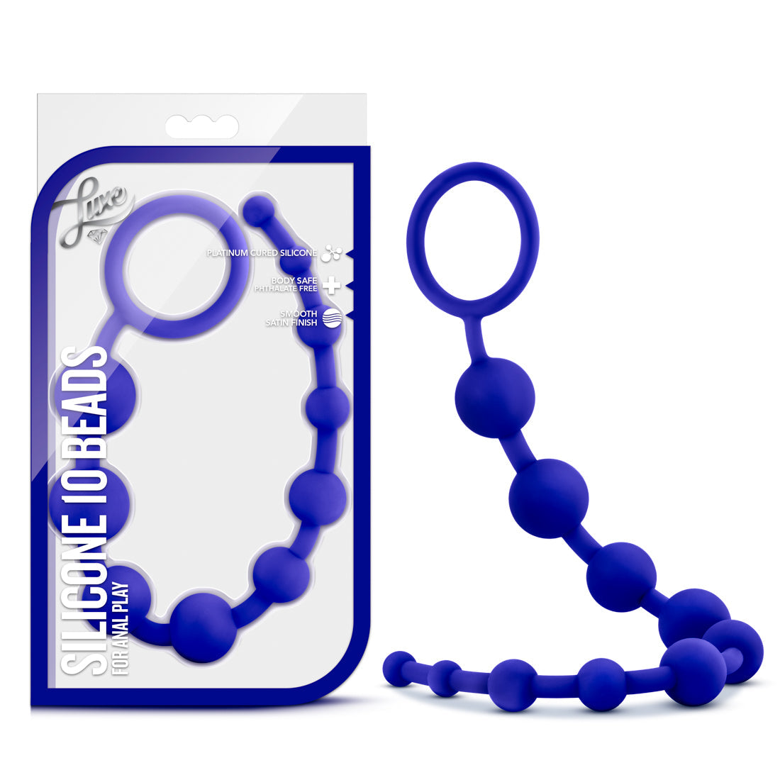 Luxe Silicone 10 Beads Indigo Anal Toy 12.5 Inch Length > Anal Range > Anal Beads - Tophatter Daily Deals
