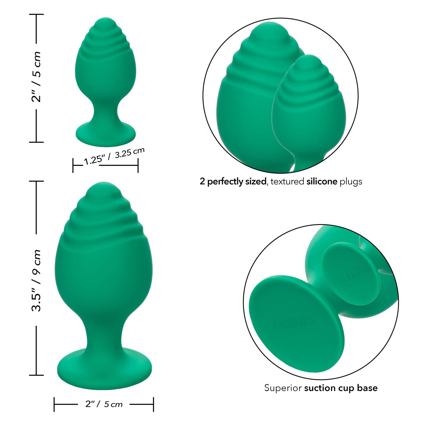 Cheeky Butt Plug Duo (Green) – Playful Butt Plug Set > Anal Range > Butt Plug Kits - Tophatter Daily Deals