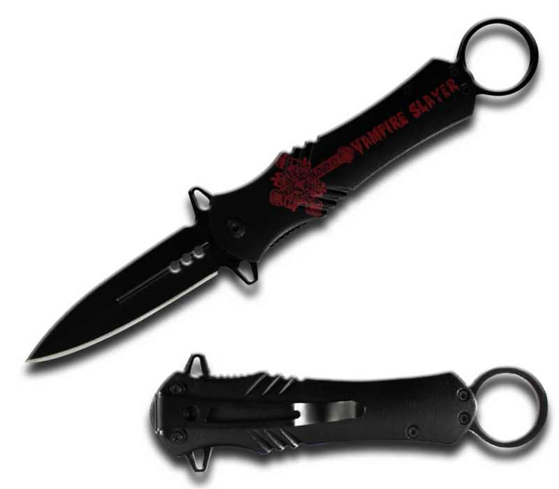 Spring Assist - 'Legal Auto Knife' - Vampire Slayer Dagger Style Cross Collectible Weapons - Tophatter Daily Deals