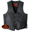 Hot Leathers Men's Heavyweight Leather Vest w/ Side Laces Leather Vest - Tophatter Daily Deals