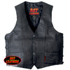 Hot Leathers Men's Concealed Carry Leather Vest Leather Vest - Tophatter Daily Deals