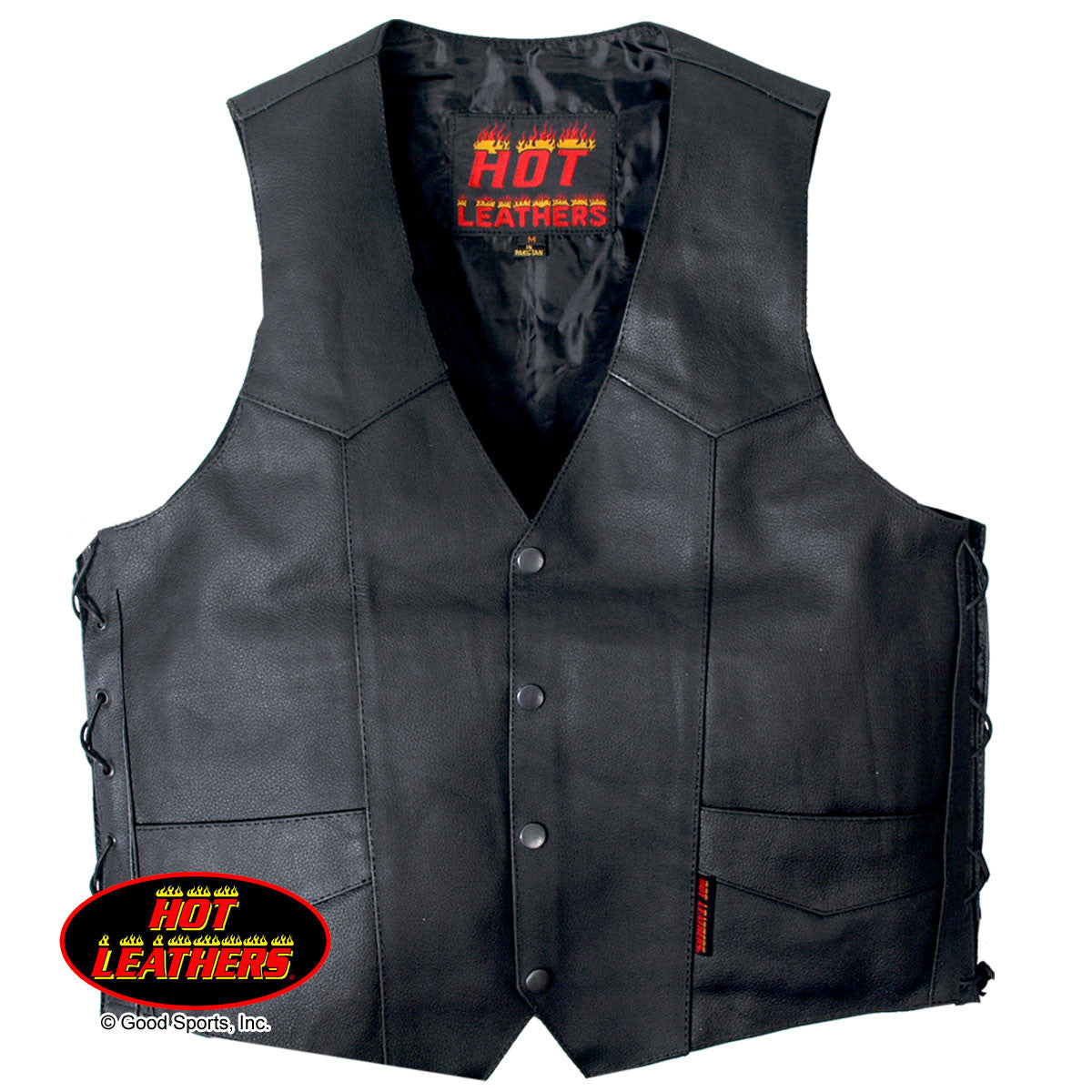 Hot Leathers Men's Concealed Carry Leather Vest Leather Vest - Tophatter Daily Deals