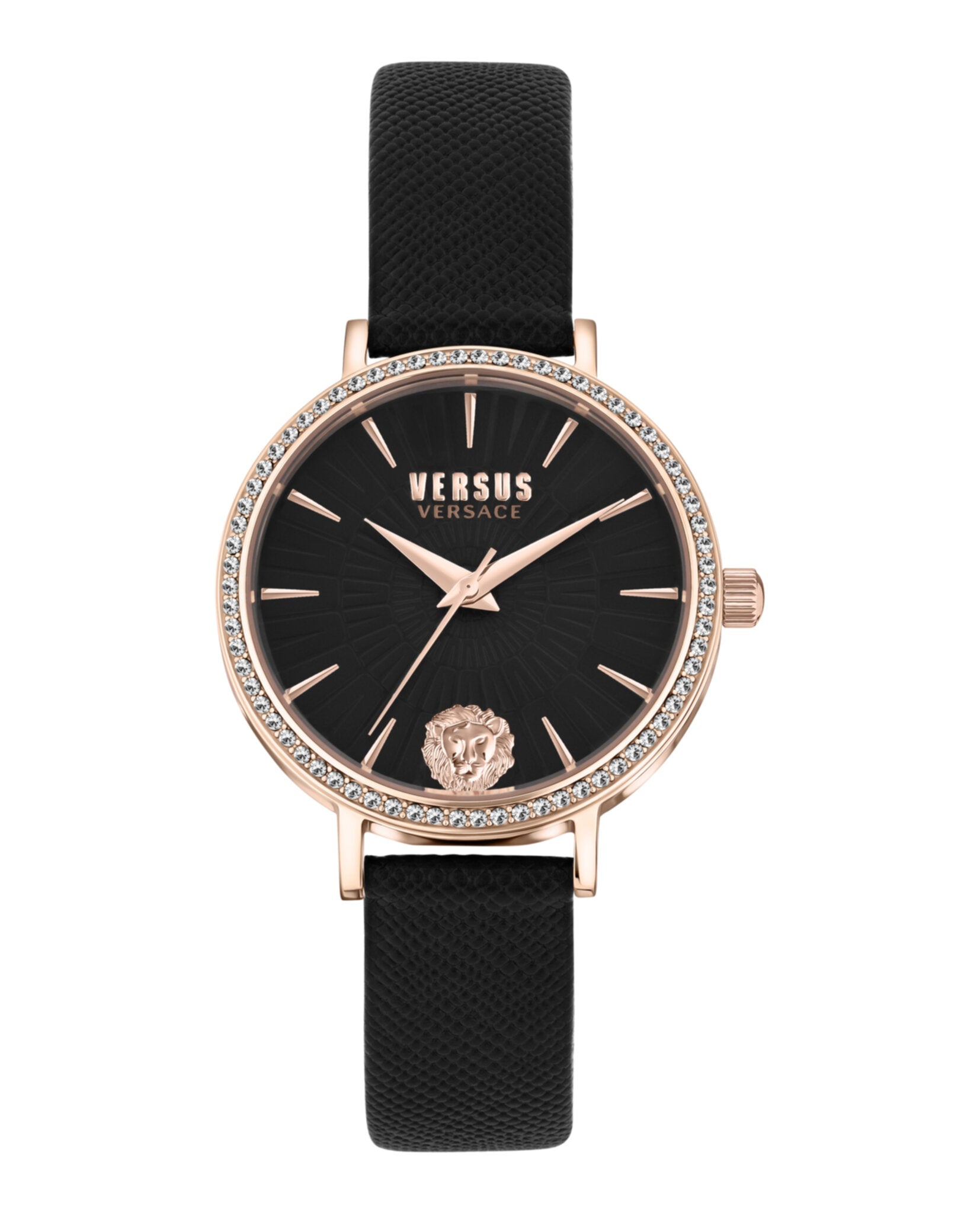 Versus Versace Mar Vista Crystal Leather Watch Rosegold Watches - Tophatter Daily Deals