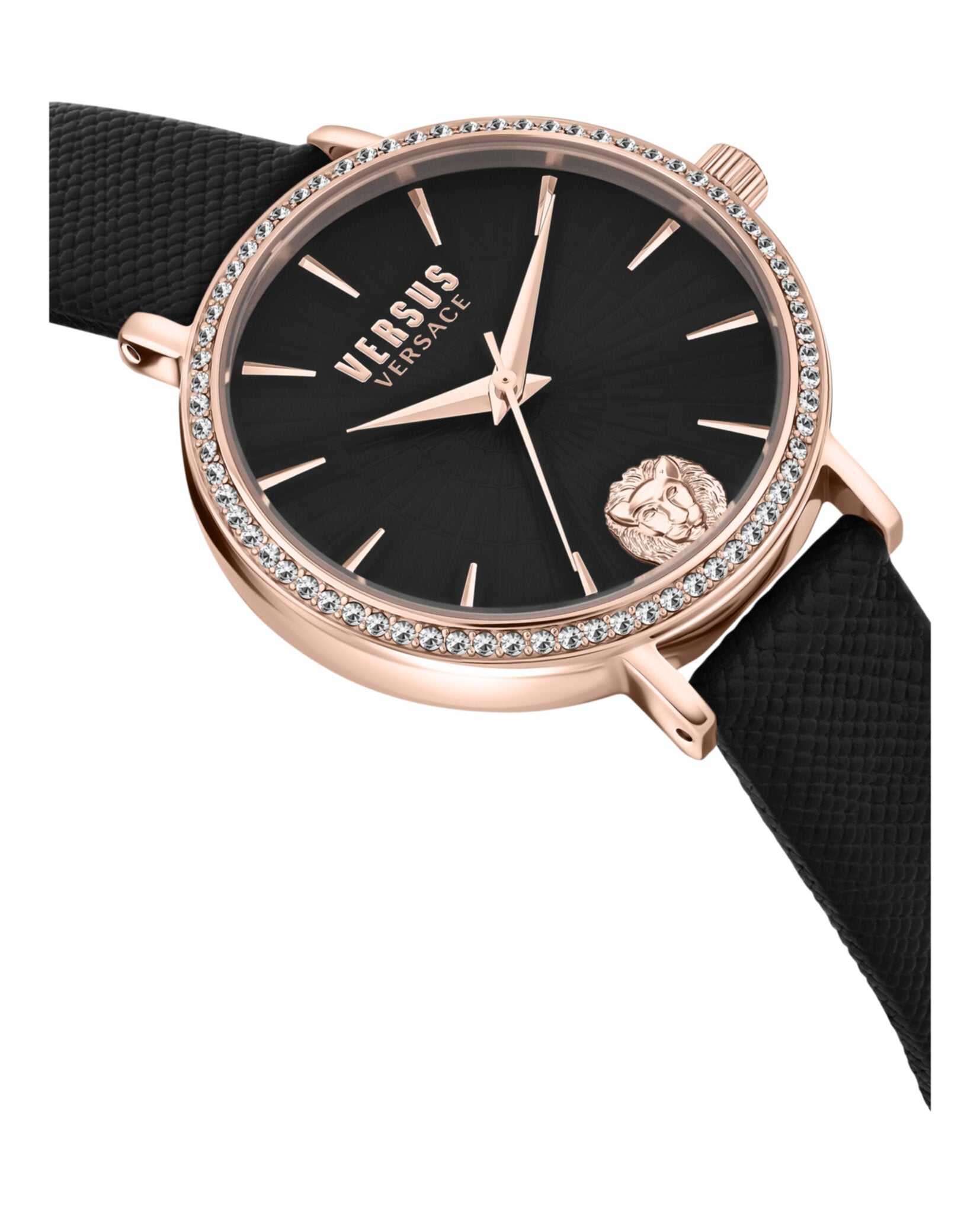Versus Versace Mar Vista Crystal Leather Watch Watches - Tophatter Daily Deals