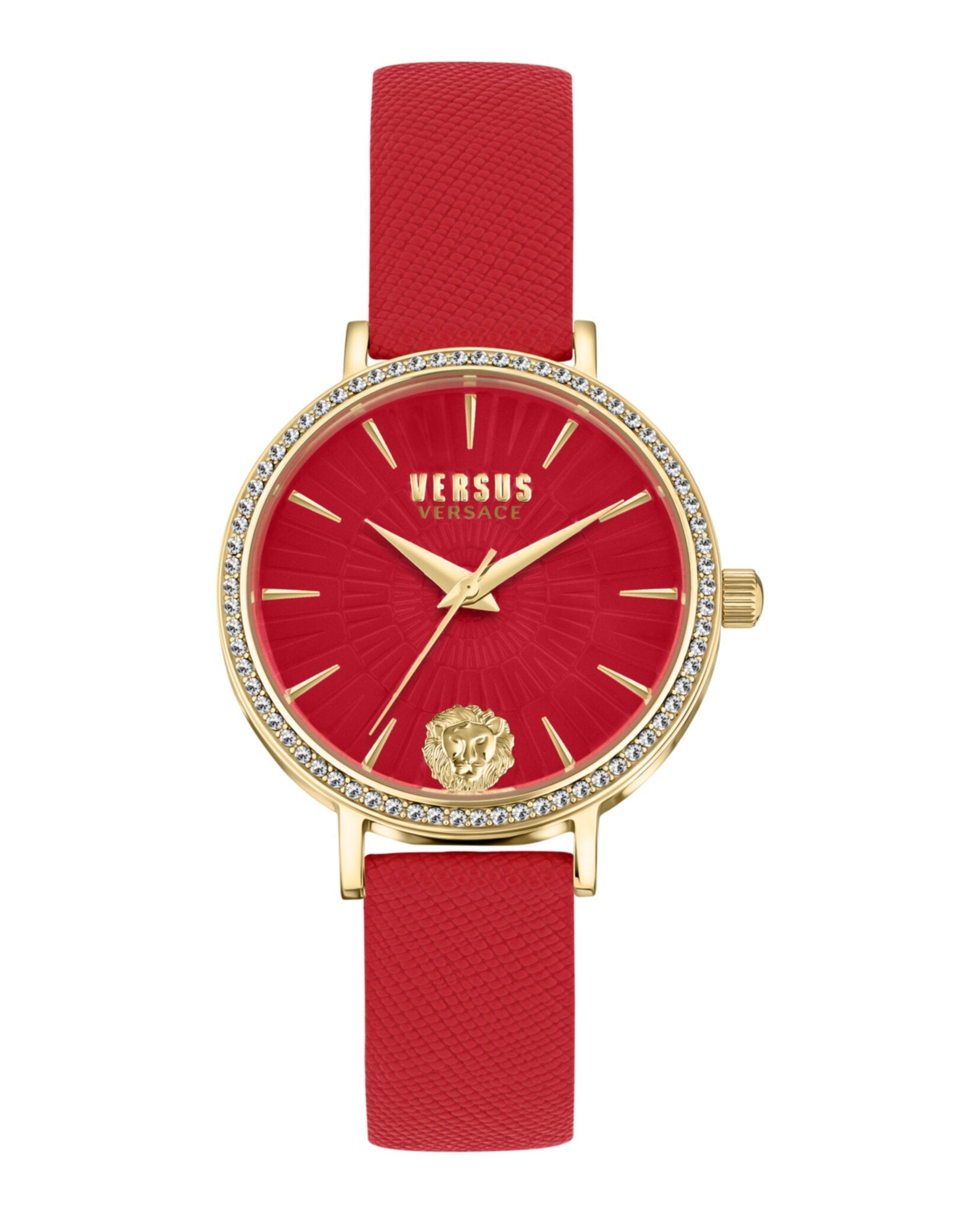 Versus Versace Mar Vista Crystal Leather Watch Gold Watches - Tophatter Daily Deals