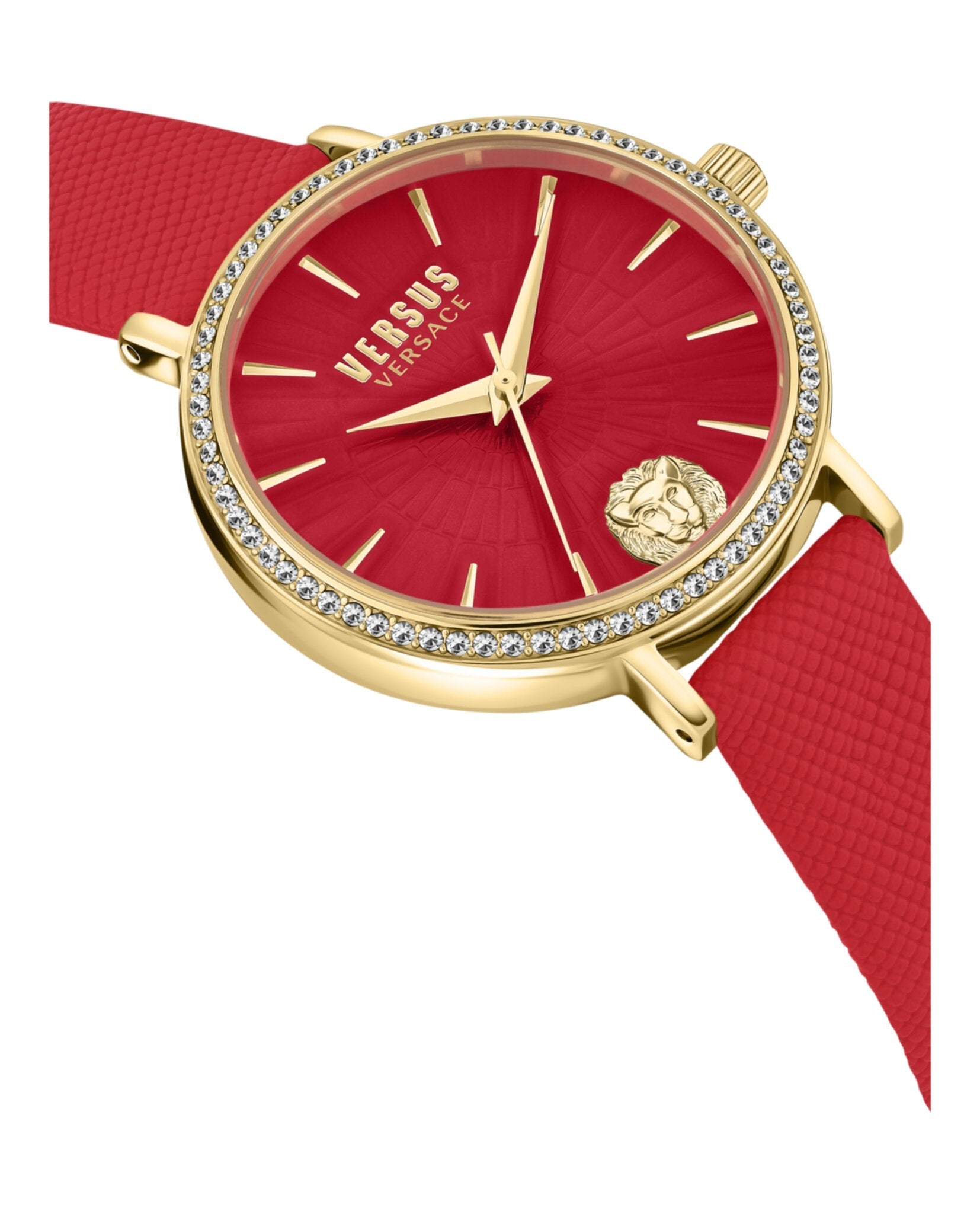 Versus Versace Mar Vista Crystal Leather Watch Watches - Tophatter Daily Deals