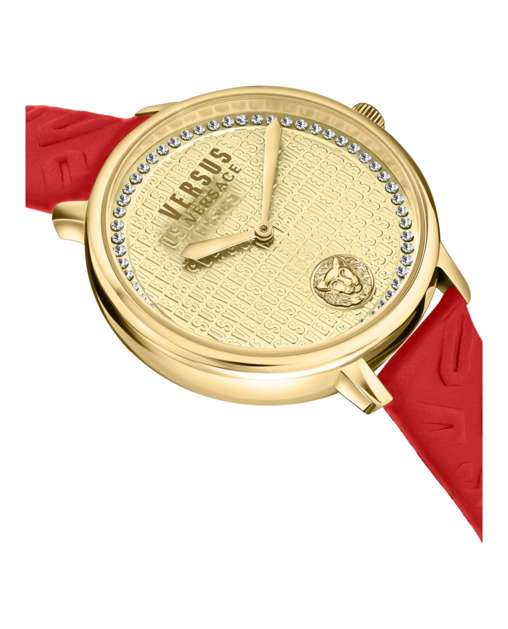 Versus Versace La Villette Crystal Leather Watch Watches - Tophatter Daily Deals