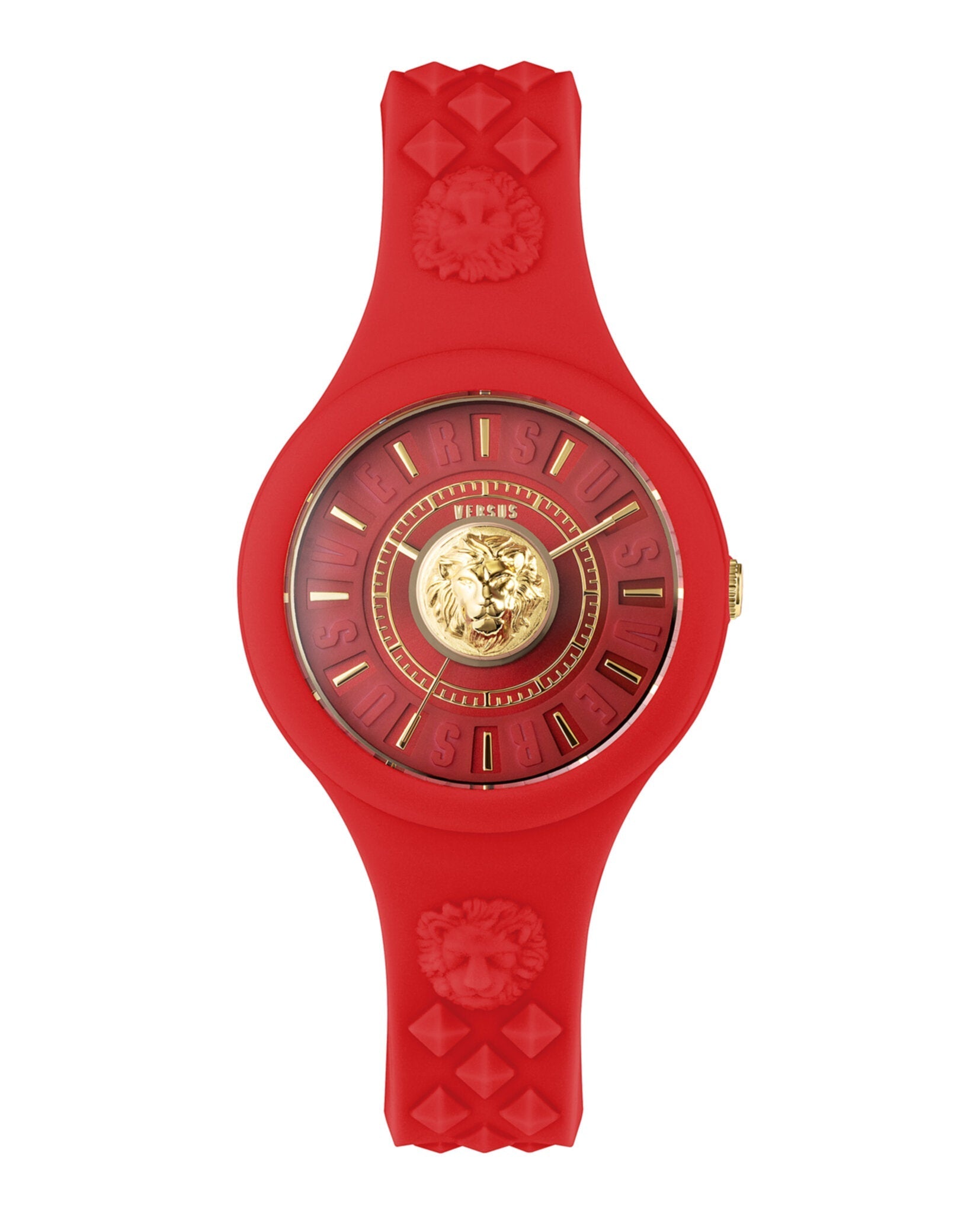 Versus Versace Fire Island Lion Strap Watch Red Watches - Tophatter Daily Deals