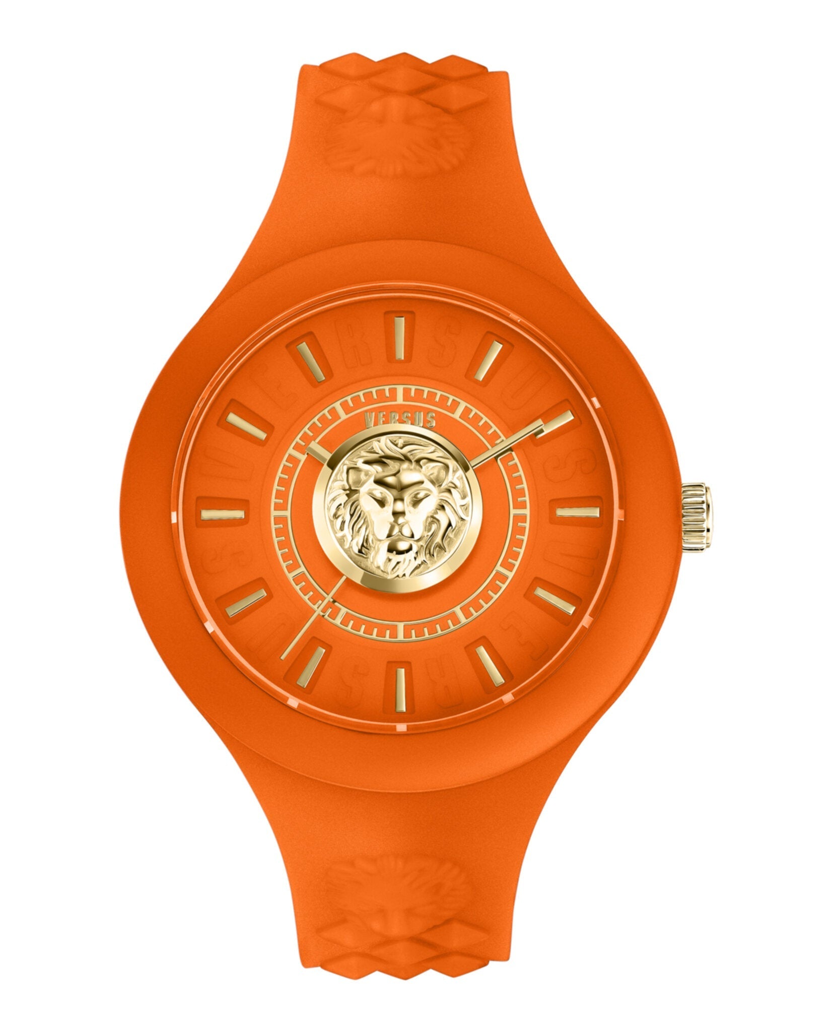 Versus Versace Fire Island Lion Strap Watch Orange Watches - Tophatter Daily Deals