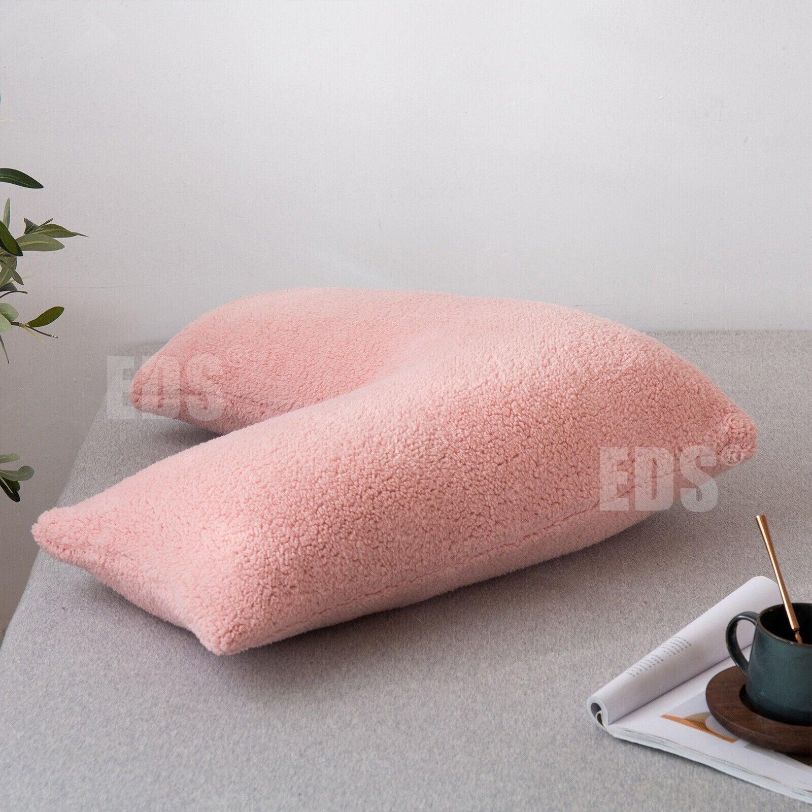 V Shaped Pillows UK - Teddy Fleece Orthopaedic Pillow with Pillow Case Pregnancy Maternity Pillows - Tophatter Daily Deals