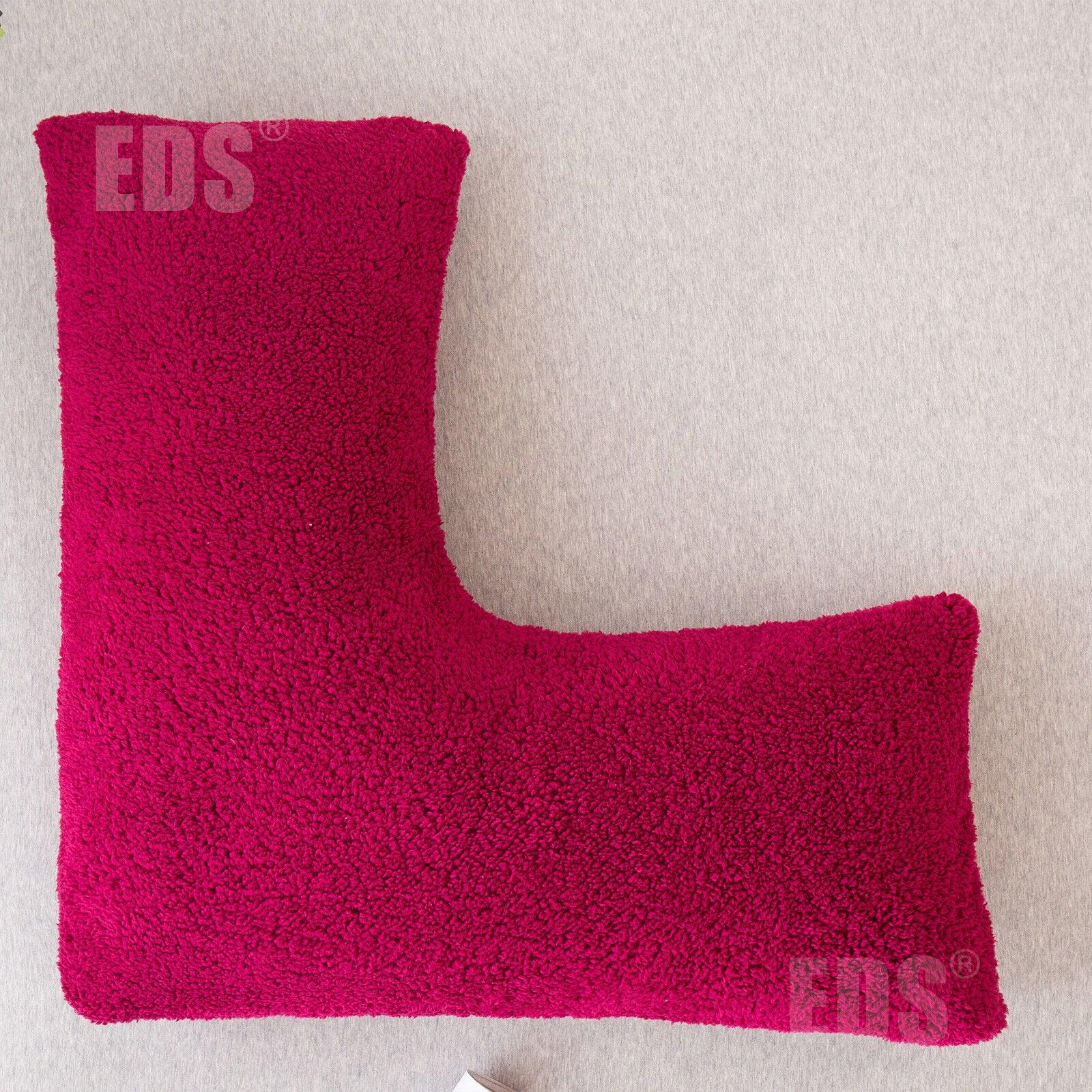 V Shaped Pillows UK - Teddy Fleece Orthopaedic Pillow with Pillow Case Pregnancy Maternity Pillows - Tophatter Daily Deals