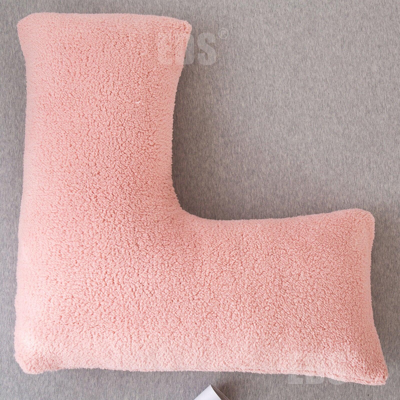 V Shaped Pillows UK - Teddy Fleece Orthopaedic Pillow with Pillow Case Pregnancy Maternity Pillows - Tophatter Daily Deals