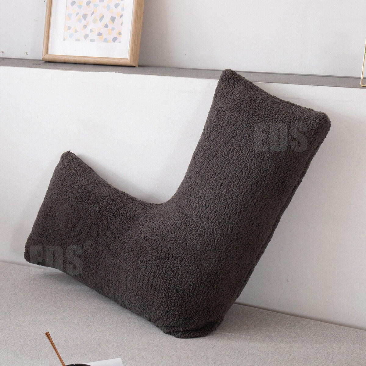 V Shaped Pillows UK - Teddy Fleece Orthopaedic Pillow with Pillow Case Pregnancy Maternity Pillows - Tophatter Daily Deals