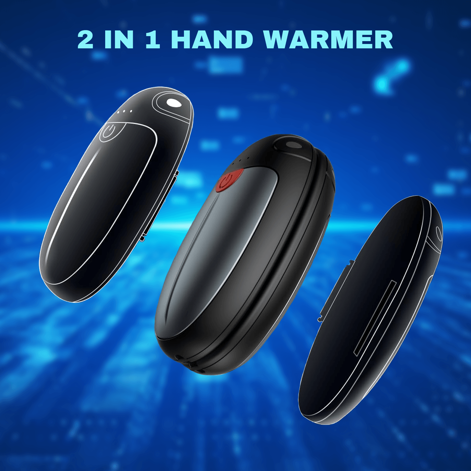 Best Hand Warmers UK - 10000mAh Rechargeable, Electronic Hand Warmer/Powerbank With Digital Apparel & Accessories - Tophatter Daily Deals
