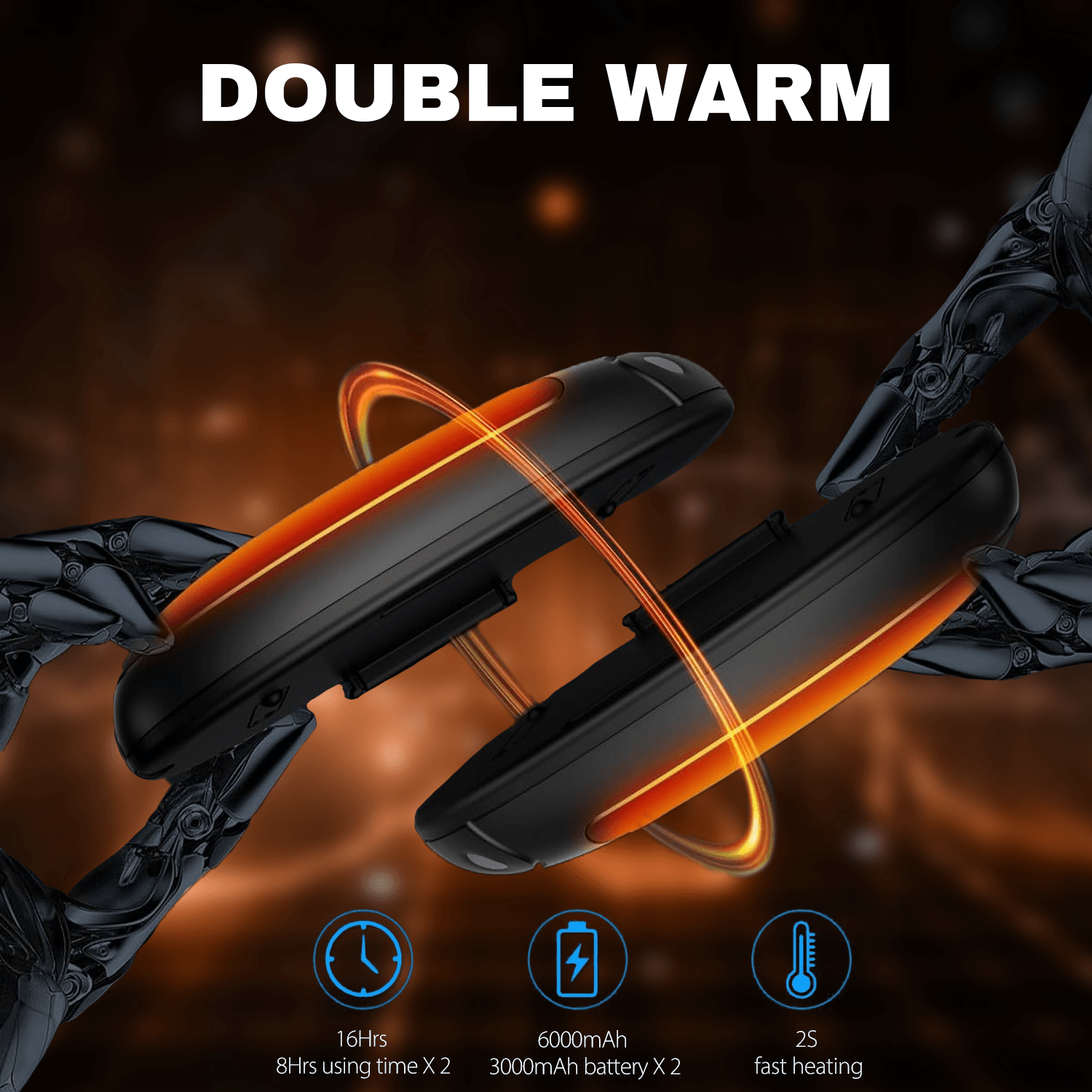 Best Hand Warmers UK - 10000mAh Rechargeable, Electronic Hand Warmer/Powerbank With Digital Apparel & Accessories - Tophatter Daily Deals