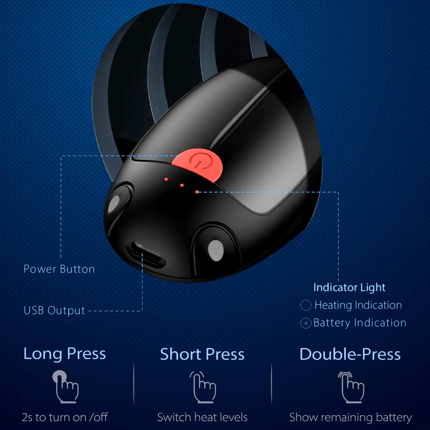 Best Hand Warmers UK - 10000mAh Rechargeable, Electronic Hand Warmer/Powerbank With Digital Apparel & Accessories - Tophatter Daily Deals