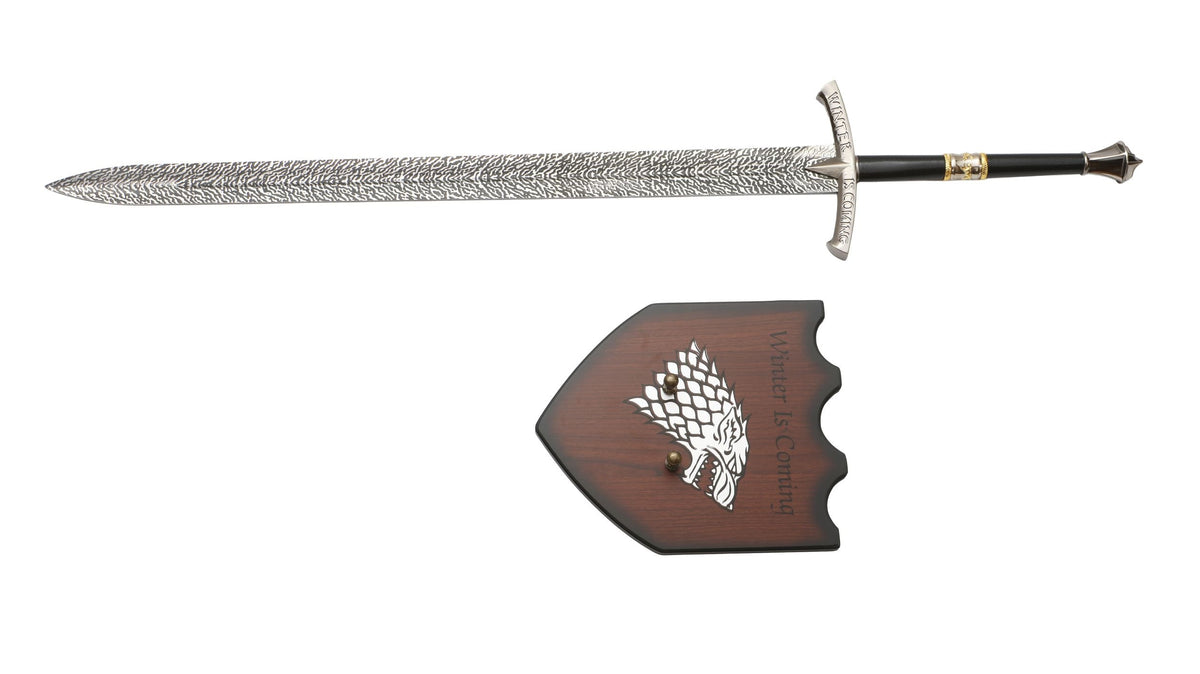 Game Of Thrones - Ned Stark Ice (Black Handle) Fantasy Sword - Tophatter Daily Deals