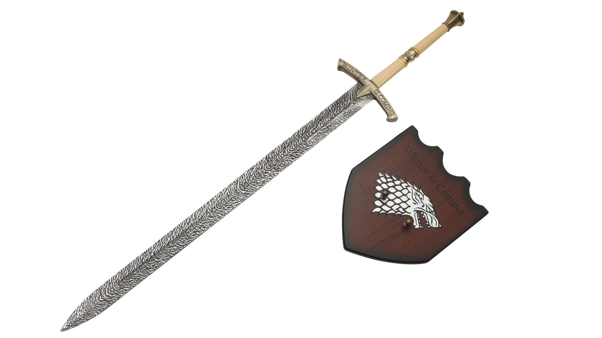 Game Of Thrones - Ned Stark Ice (White Handle) Fantasy Sword - Tophatter Daily Deals