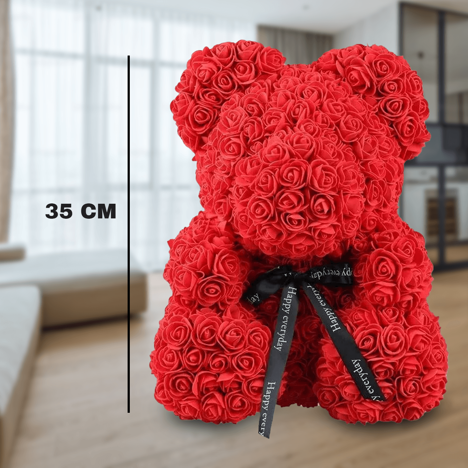 Rose Teddy Bear - 35cm Large Artificial Giant Teddy Bear Valentine's Day Gift for Her Flowers New Arrival - Tophatter Daily Deals
