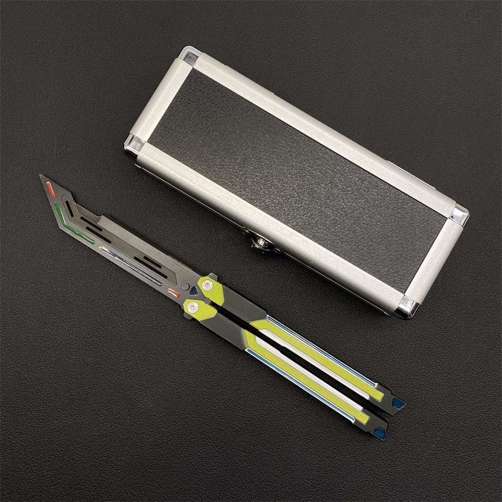 High-End RGX Balisong Trainer RGX Knife 2.0 CNC Aluminum Alloy Version Green & Aluminum Case - Tophatter Daily Deals