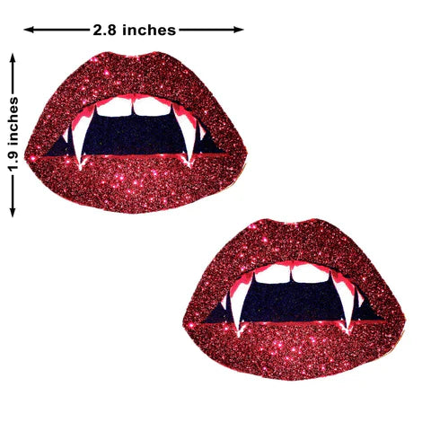 Reg Glitter Vampire Fang UV Reactive Pasties - Tophatter Daily Deals