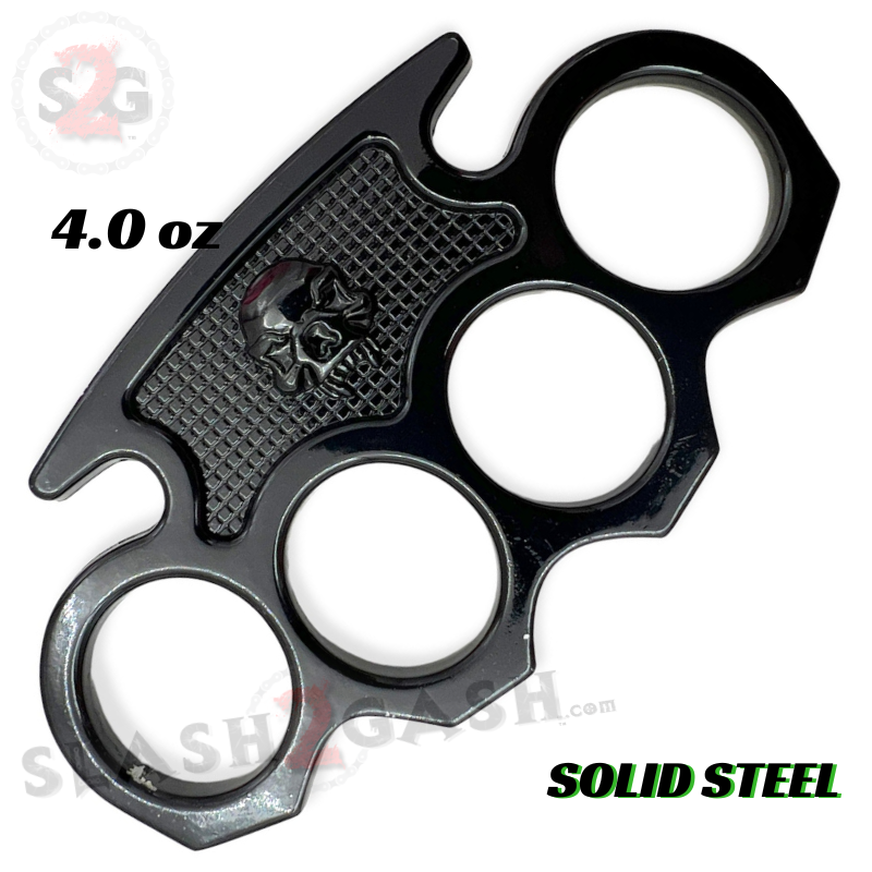 Vampire Skull Knuckle Duster Steel Paperweight - Asst. Colors Black Belt Buckle - Tophatter Daily Deals