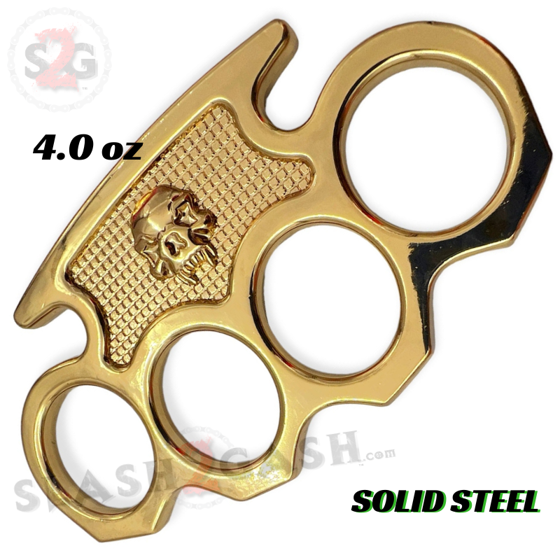 Vampire Skull Knuckle Duster Steel Paperweight - Asst. Colors Gold Belt Buckle - Tophatter Daily Deals