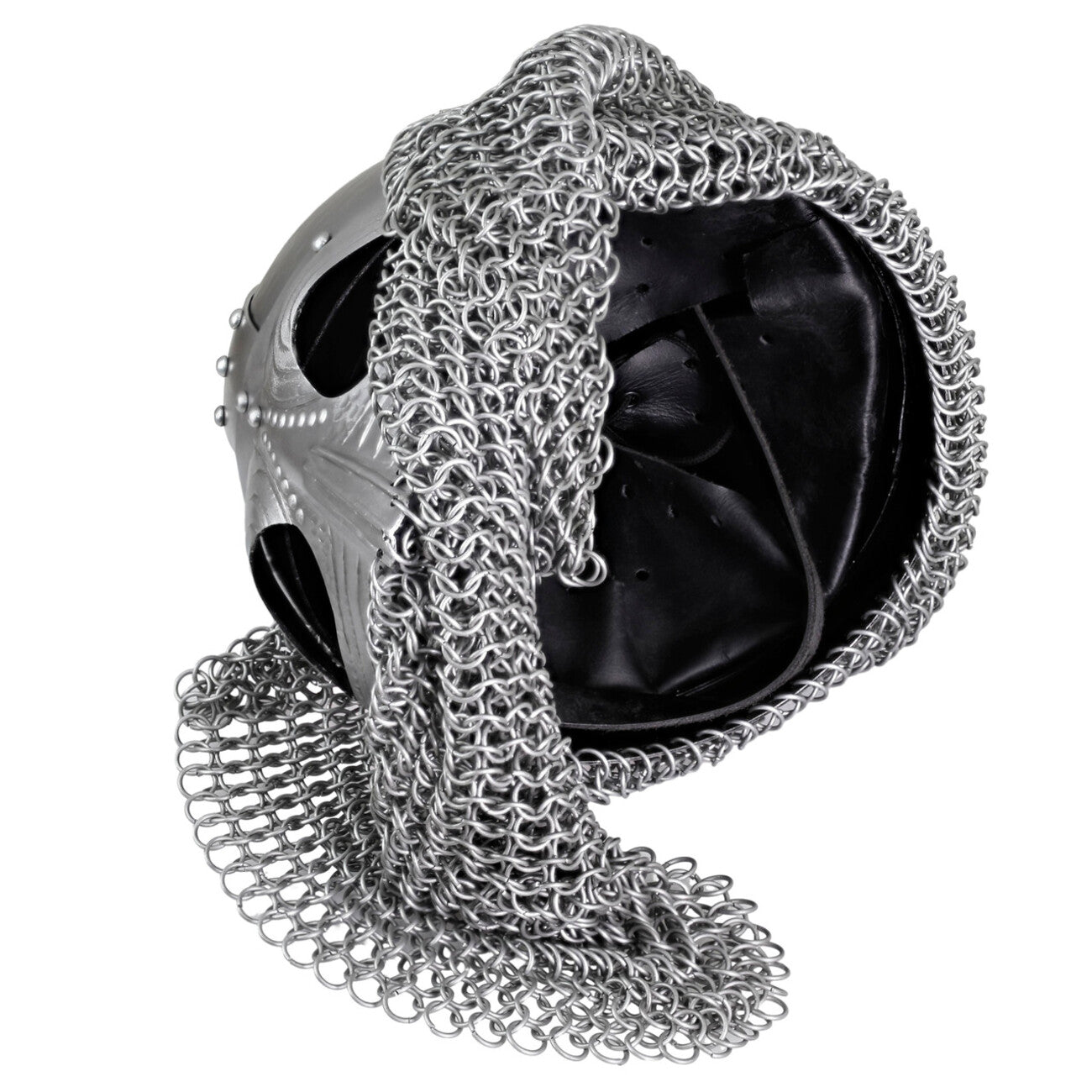 Vandals Wrath Forged Steel Gothic Helmet with Chainmail Defense historical period - Tophatter Daily Deals