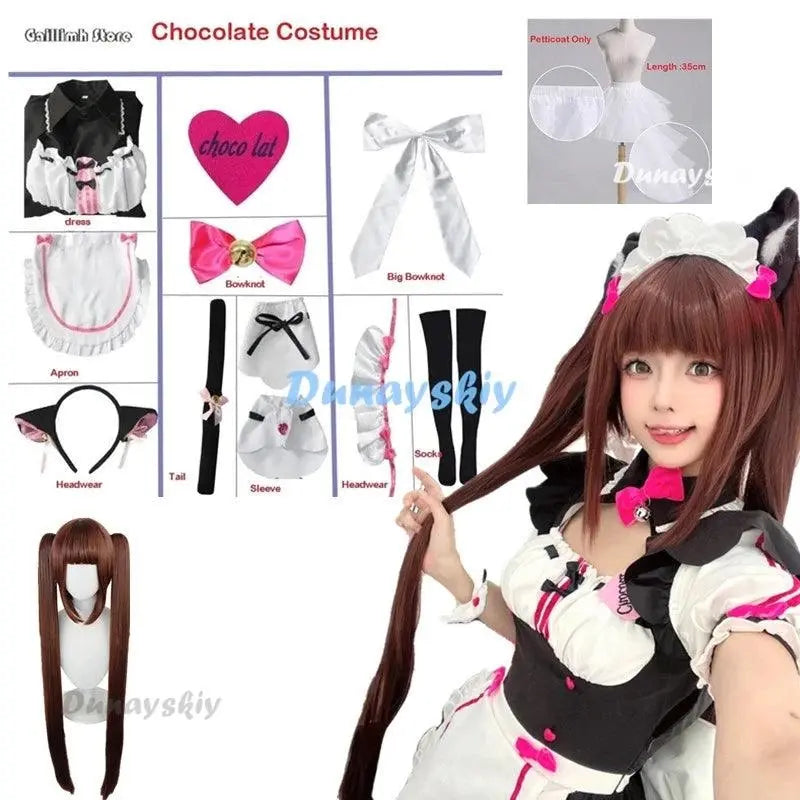 Vanilla Cosplay Costume In Stock Maid Dress Maid Outfit NEKOPARA Chocola Vanilla OVA Maid Game Uniform Cat Neko Girl Women CostumeWig petticoat Nekopara - Tophatter Daily Deals